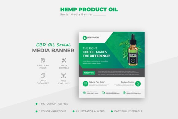 CBD Oil Social Media Post Template