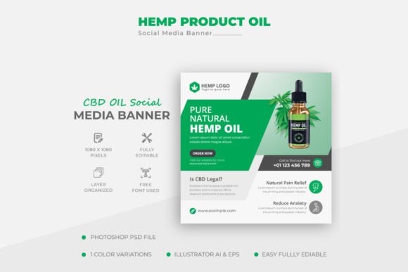 Elevating Brand Presence: The Strategic Value of Clean Hemp Product CBD Oil Social Media Templates