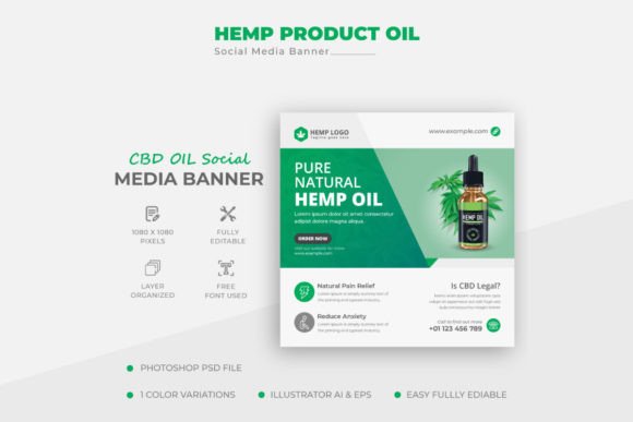 Mastering Visuals: A Guide to the Clean Hemp Product CBD Oil Social Post Template