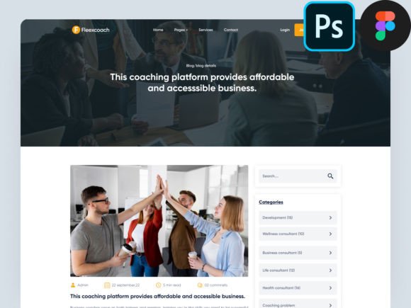 Mastering Your Digital Presence with the Business Blog Figma PSD Landing Page